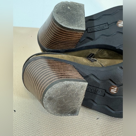 Nicole Sage Double Zipper Stacked Heel Tufted Faux Leather Ankle Boots - Picture 8 of 11